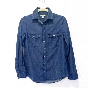 J. Crew Dark Blue Denim Shirt 0